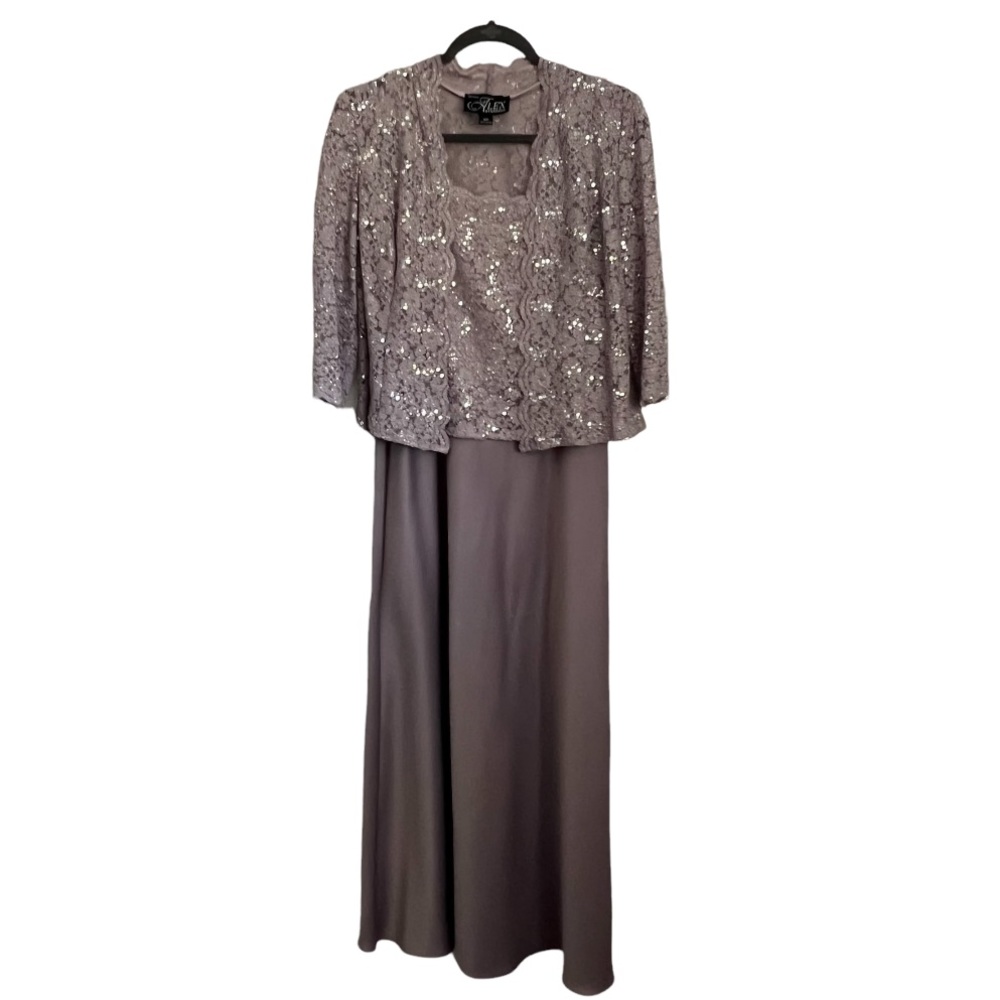 Alex Evenings Women's Size 10P Pink Rose Sequin Lace 2-Pc Dress Mother of Bride